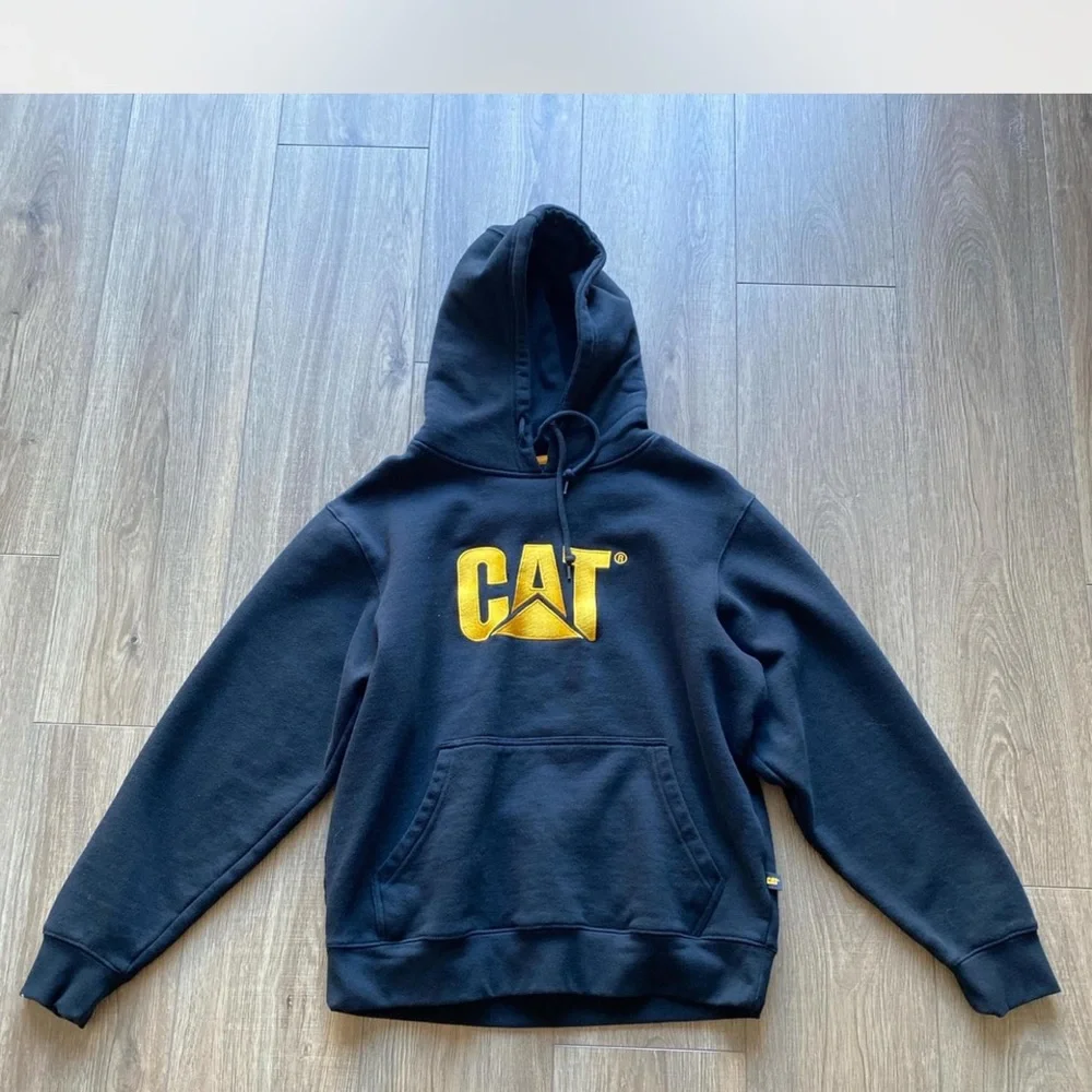 Caterpillar Black Hoodie for Cats with Gold Logo